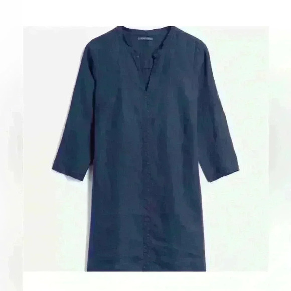Michael Stars Paloma Frayed Hem Linen Dress - Picture 1 of 7